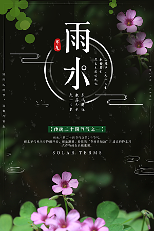 高端雨水节气宣传海报