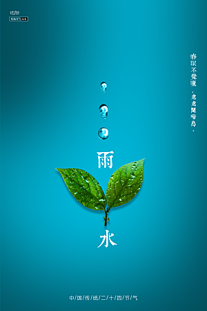 潮流雨水节气宣传海报