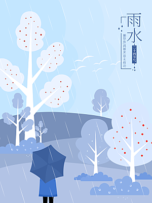 大气雨水节气宣传海报