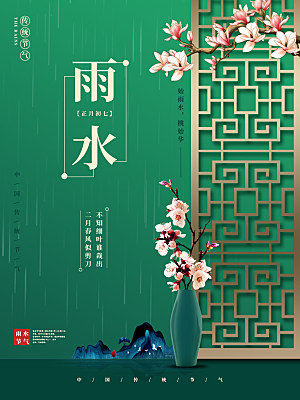 大气雨水节气宣传海报