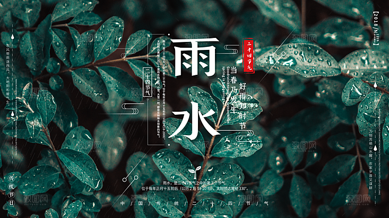 大气雨水节气宣传展板