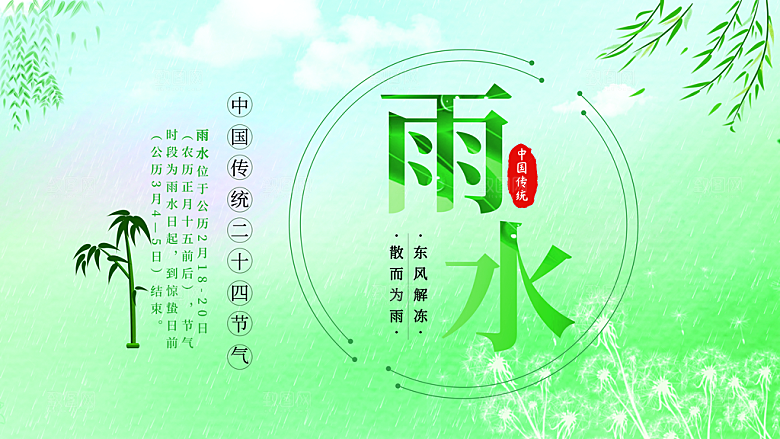 大气雨水节气宣传展板