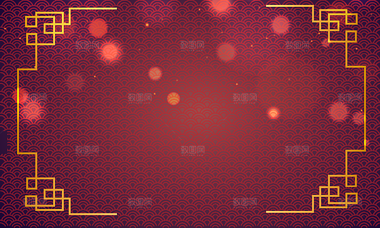 矢量红色祥云星光创意背景素材