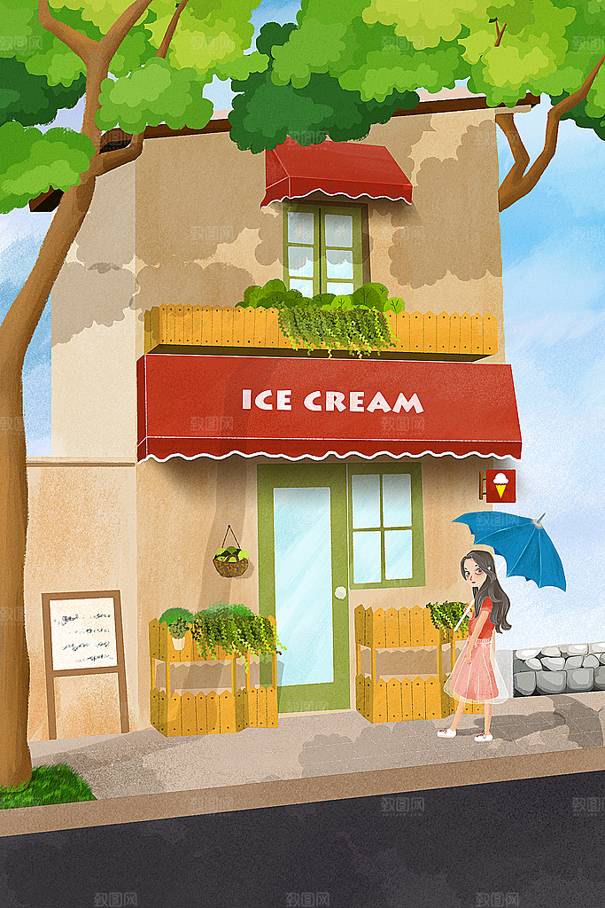 旅行游玩观光插画海报模版