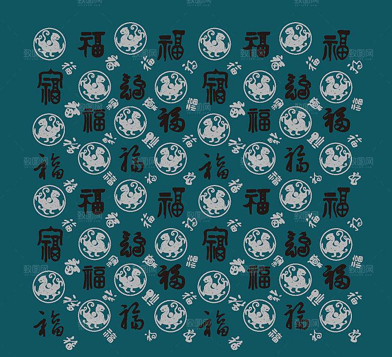 龙年福字背景底纹
