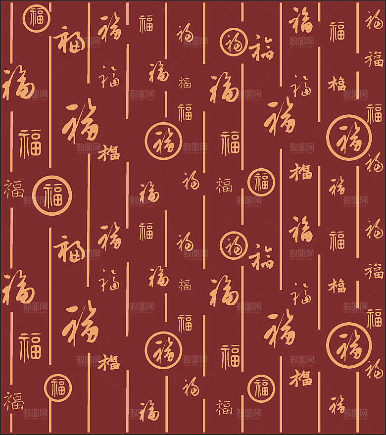 龙年福字背景底纹