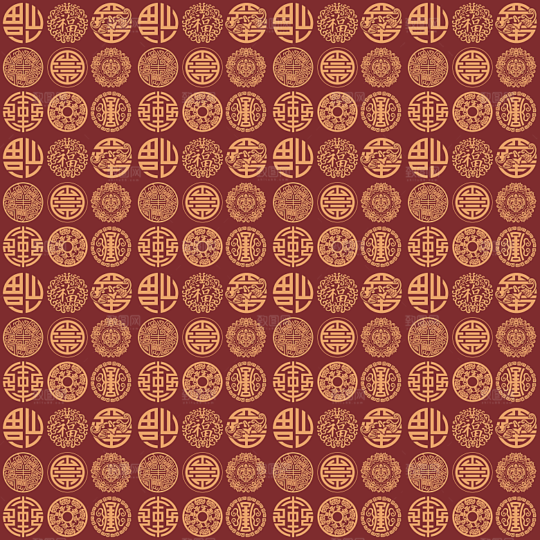 龙年福字背景底纹