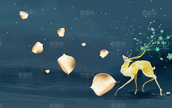 蓝色创意小鹿房地产文化宣传设计