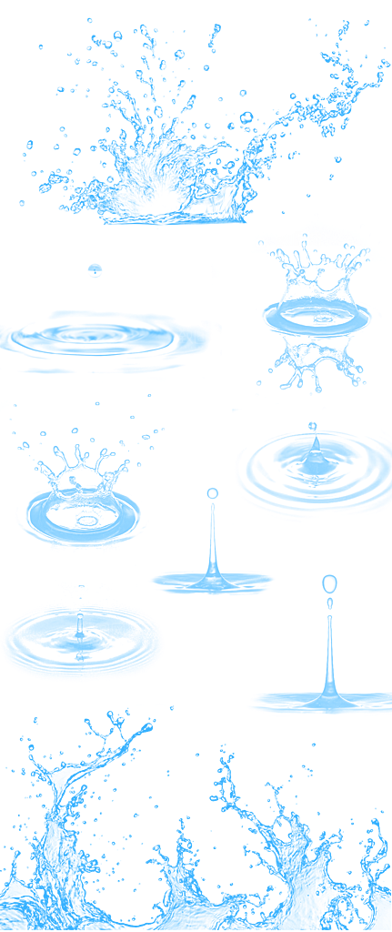 蓝色水滴水元素png素材
