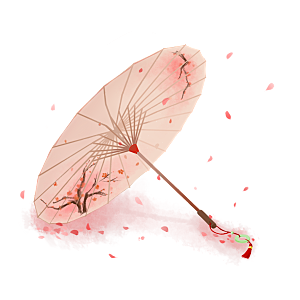 粉色雨伞中国风纸伞设计png素材