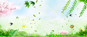 春天绿色文化季节海报设计