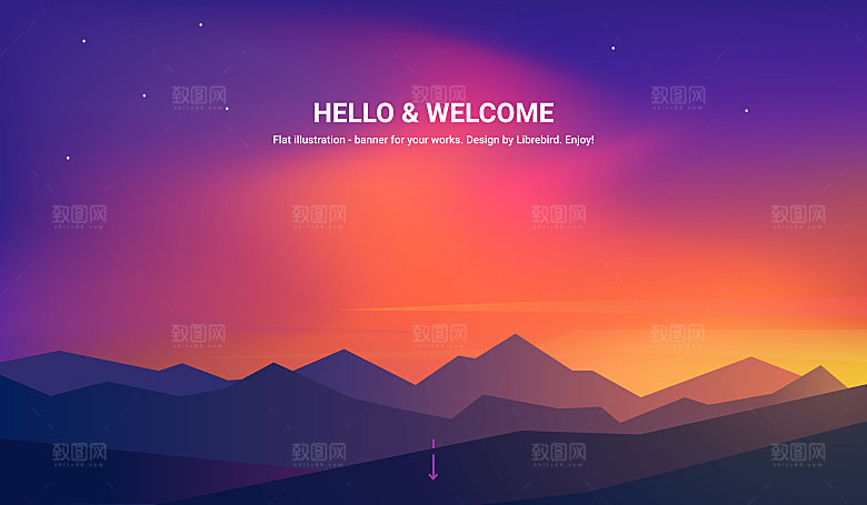 夜晚风景矢量游戏插画背景