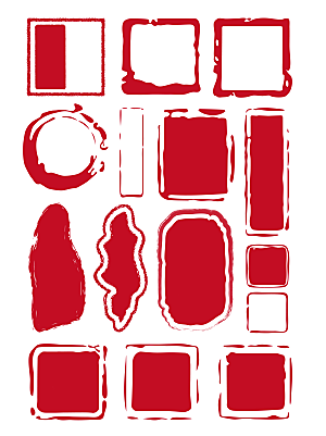 矢量红色创意印章素材元素