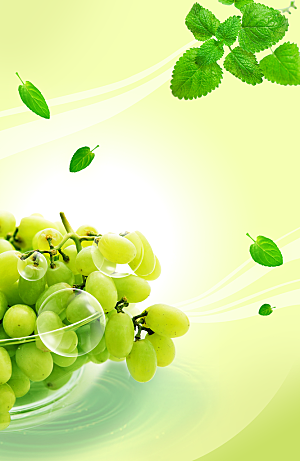 绿色葡萄水果宣传背景