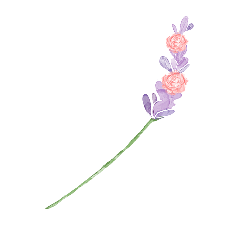手绘水彩花朵花卉叶子