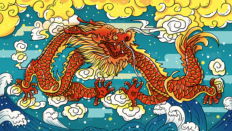 二月二龙抬头节日插画海报