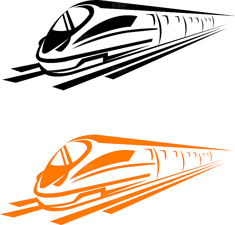 地铁火车高铁免扣插画元素