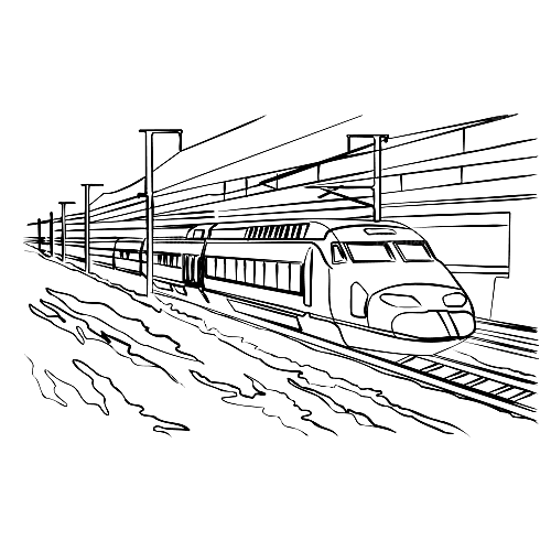 简约大气火车建筑高铁免扣素材