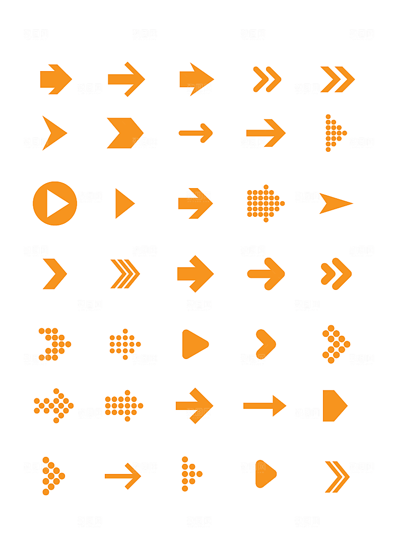 常用方向红色箭头指向性图标icon