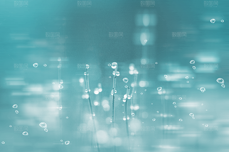 蓝色雨滴创意封面背景