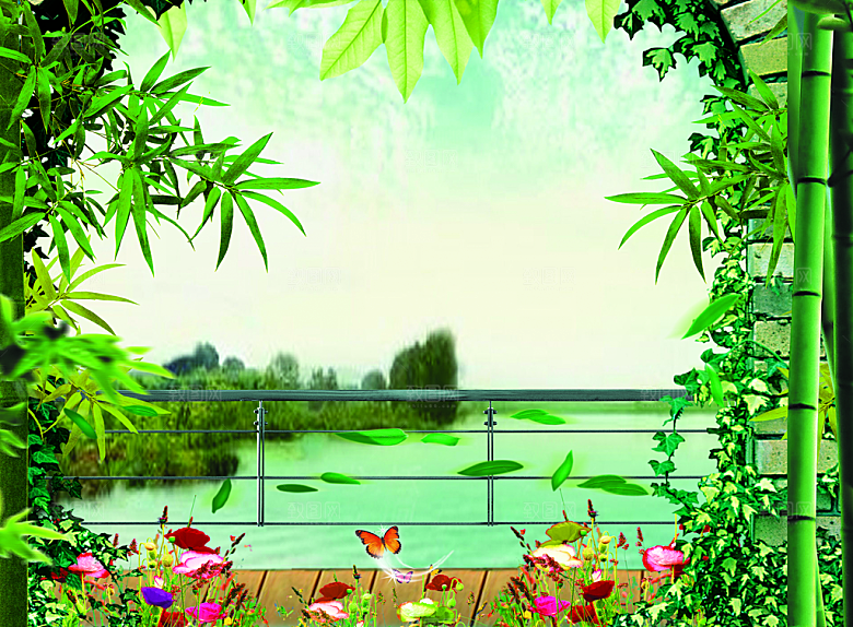 绿色荷花池写真画册封面图