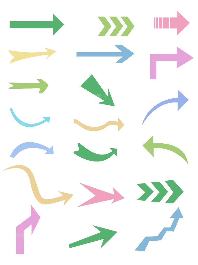 矢量创意不规则箭头方向指向性图标