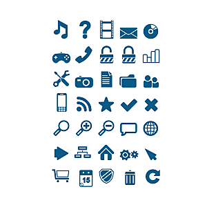 矢量单色商务办公app学习图标icon
