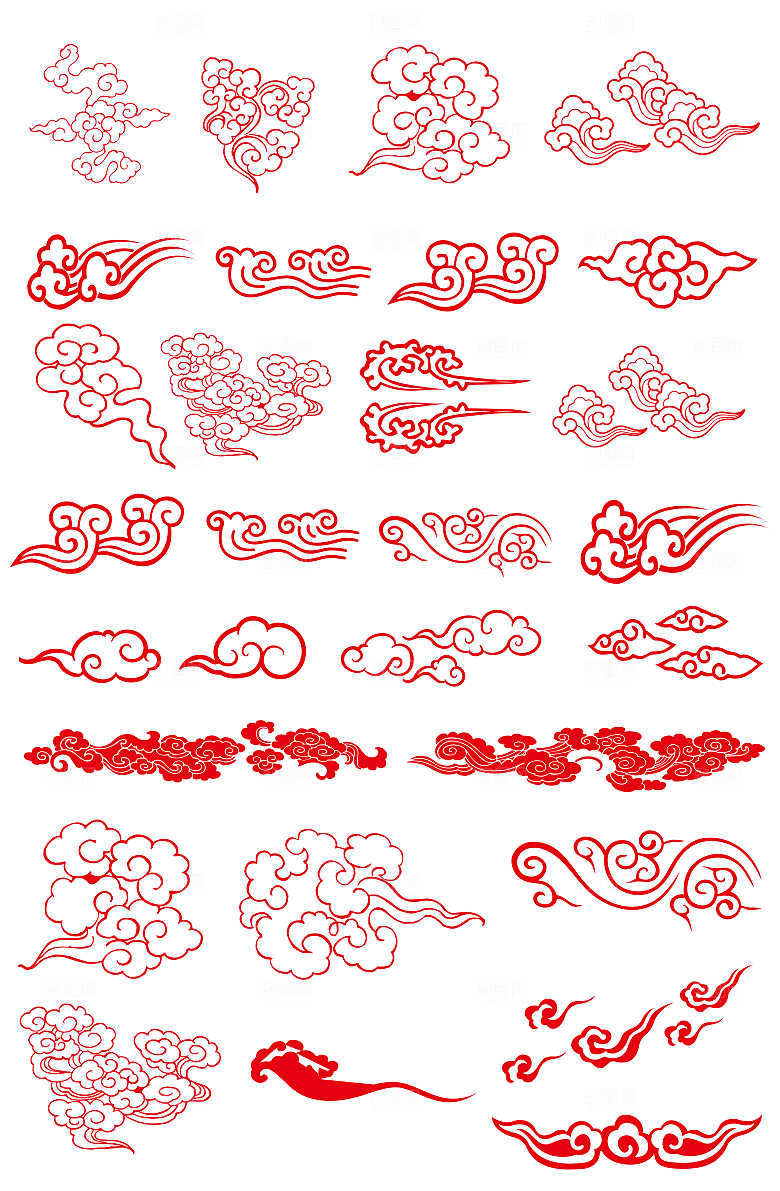 矢量祥云图形古典花纹元素png素材