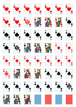 矢量纸牌游戏棋牌扑克牌牌面设计