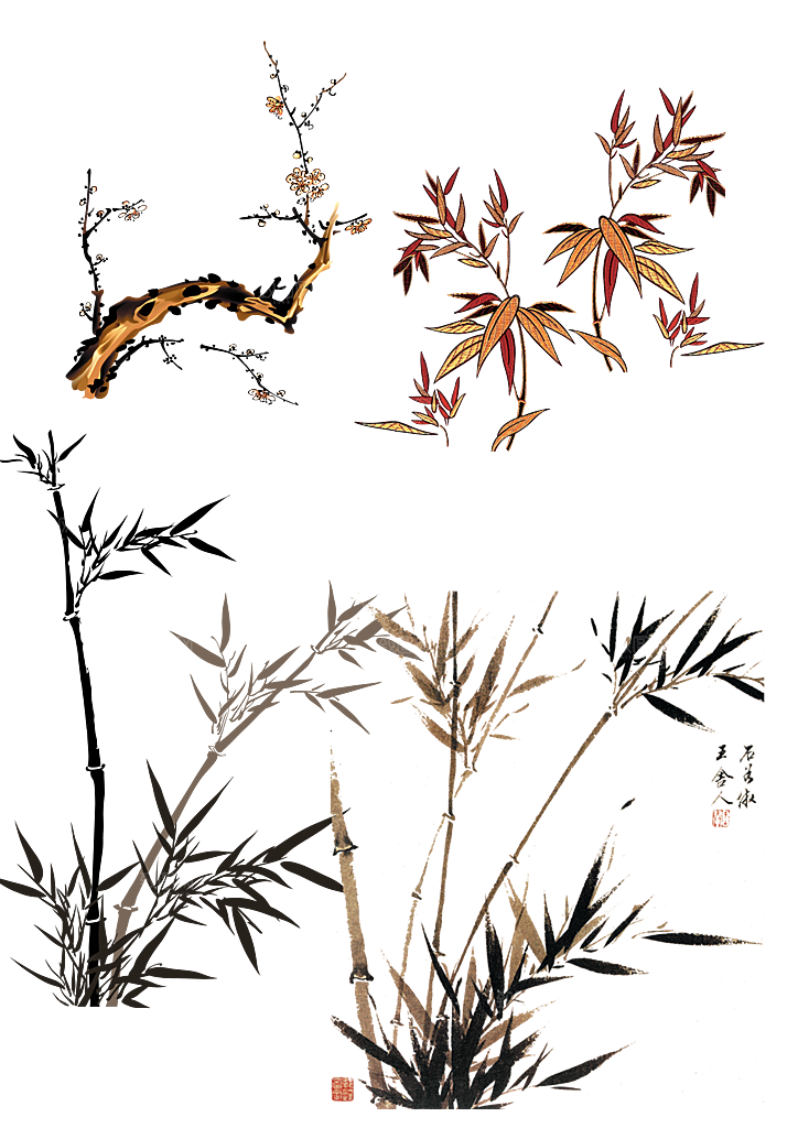 手绘花草鲜花秋天花朵png素材