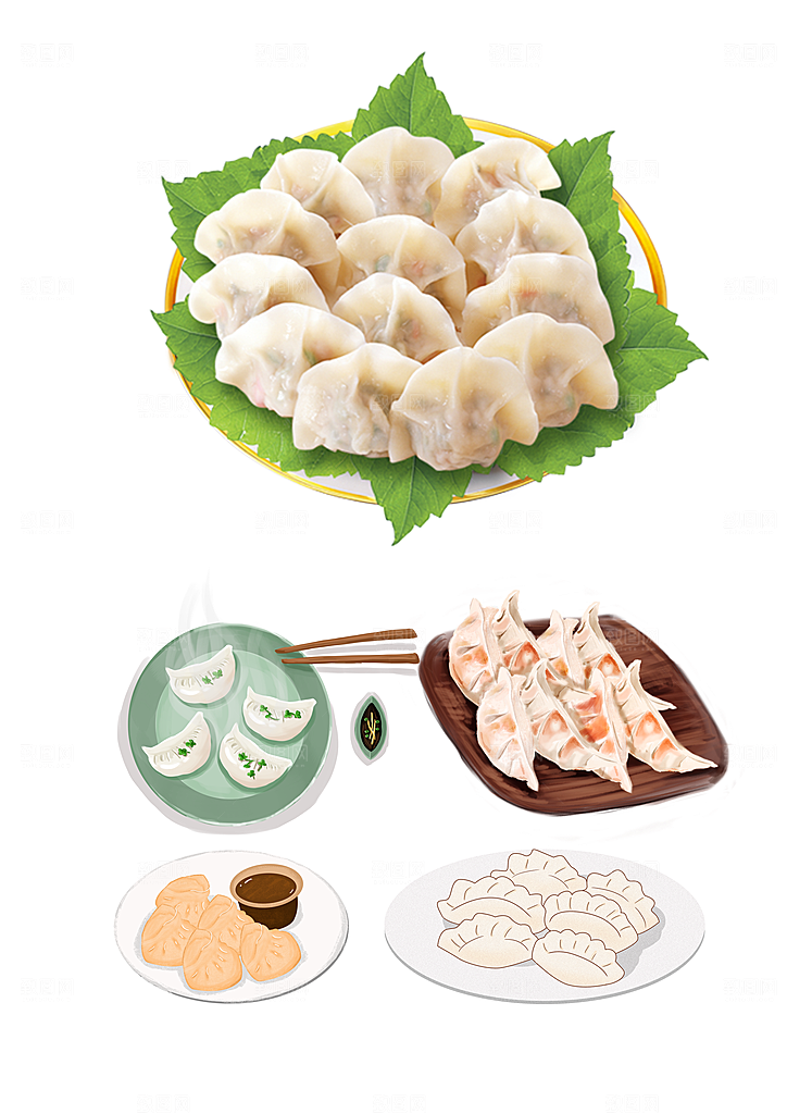 美食饺子png免扣元素