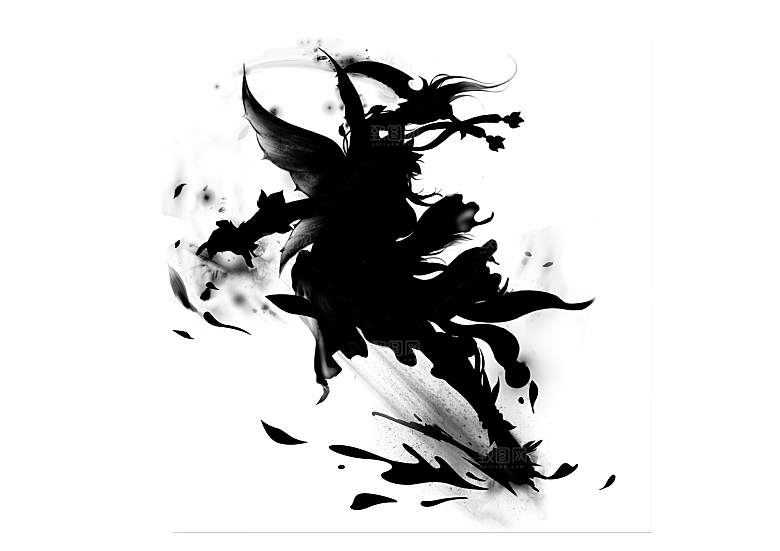 中国风水墨江湖侠客武侠人物手绘素材