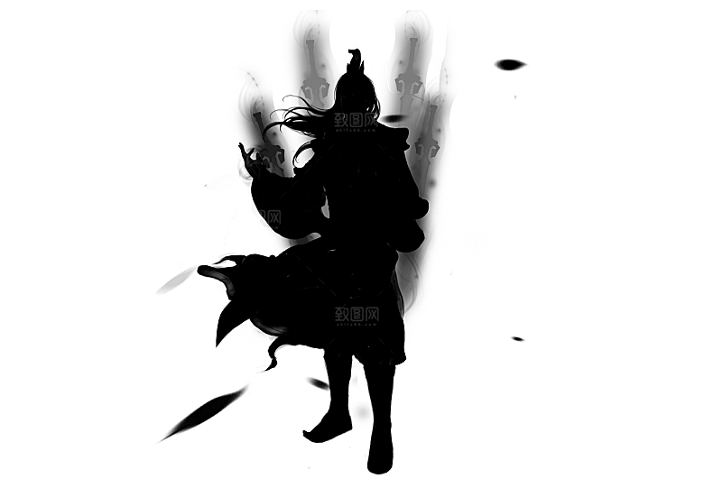中国风水墨江湖侠客武侠人物手绘素材