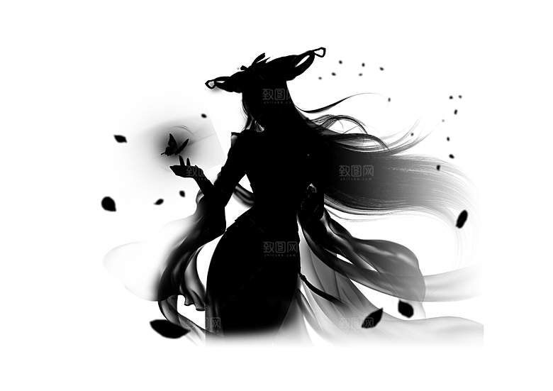 中国风水墨江湖侠客武侠人物手绘素材