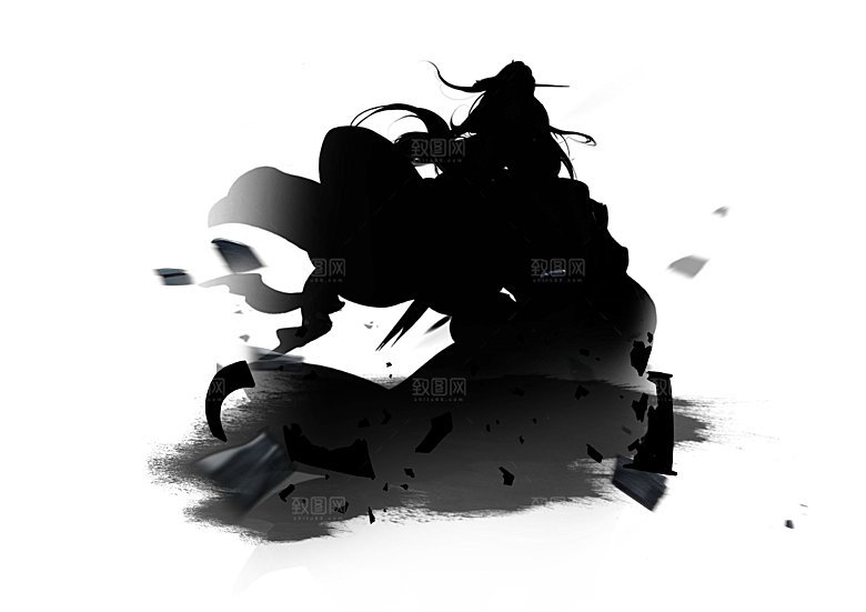 中国风水墨江湖侠客武侠人物手绘素材