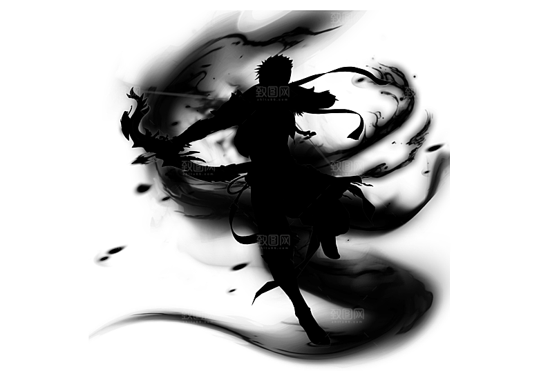 中国风水墨江湖侠客武侠人物手绘素材