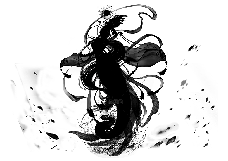 中国风水墨江湖侠客武侠人物手绘素材