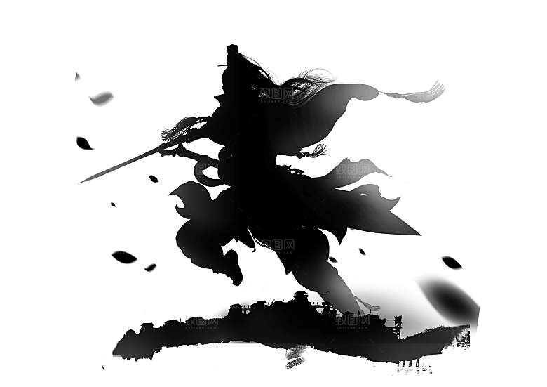 中国风水墨江湖侠客武侠人物手绘素材