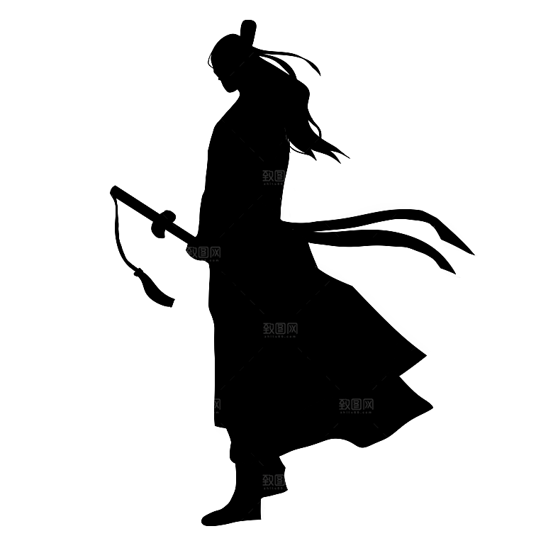 中国风水墨江湖侠客武侠人物手绘素材