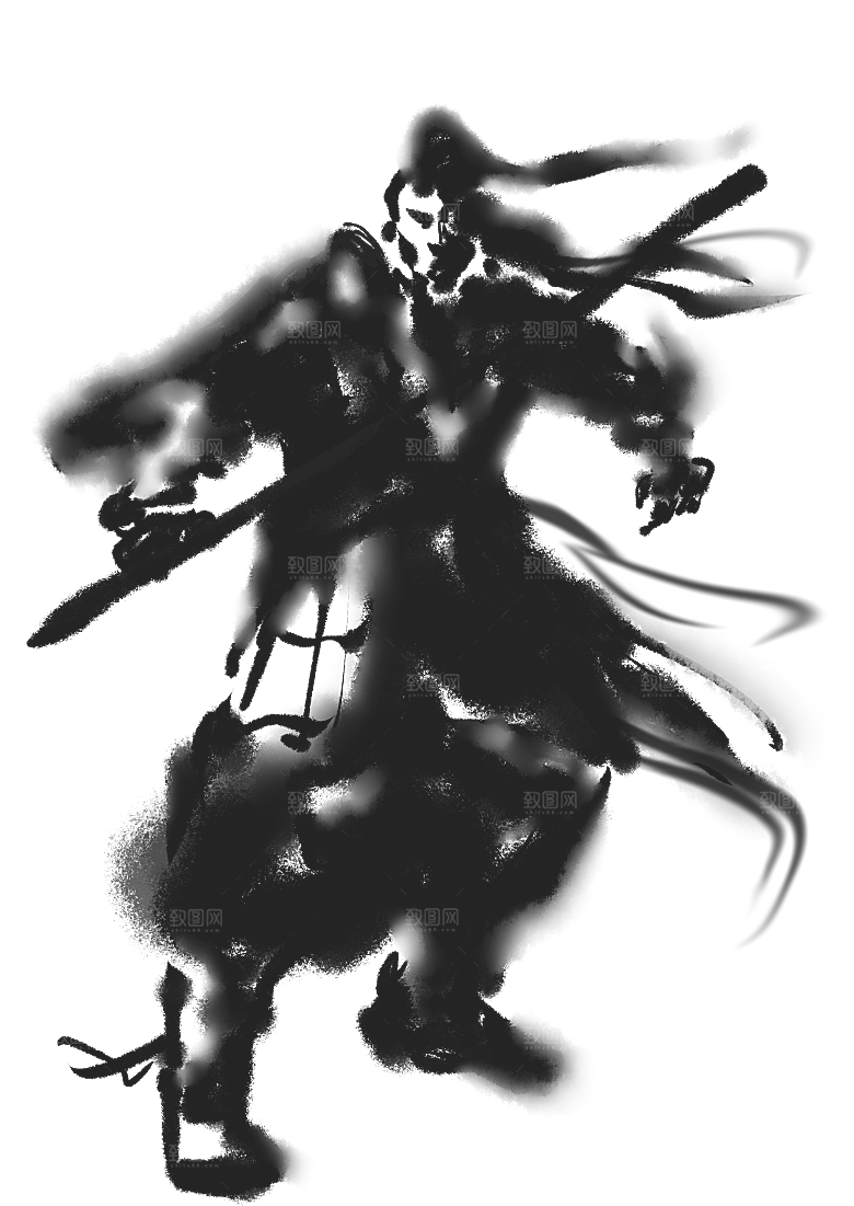 中国风水墨江湖侠客武侠人物手绘素材