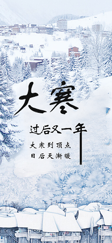 二十四节气之大寒手机app海报