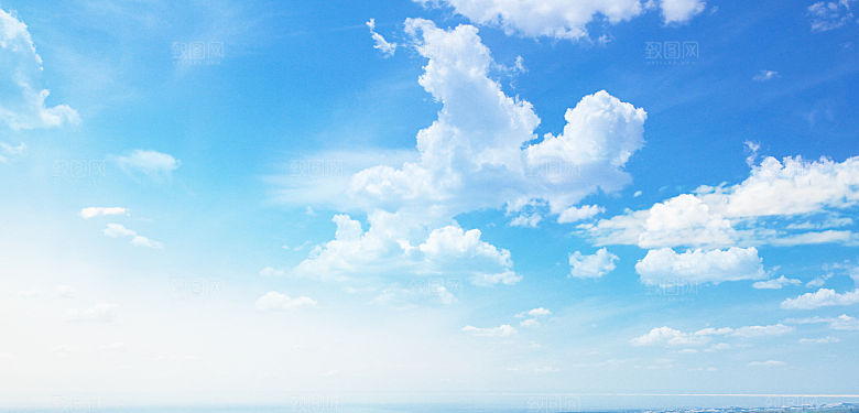蓝色天空云朵海报素材