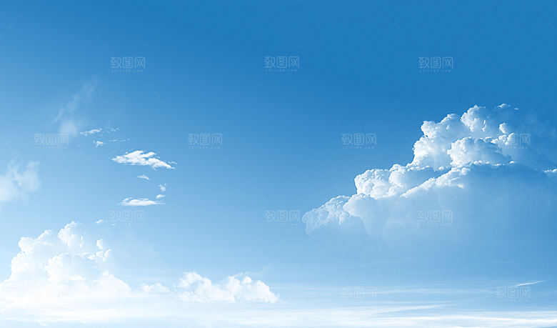 蓝色天空云朵素材