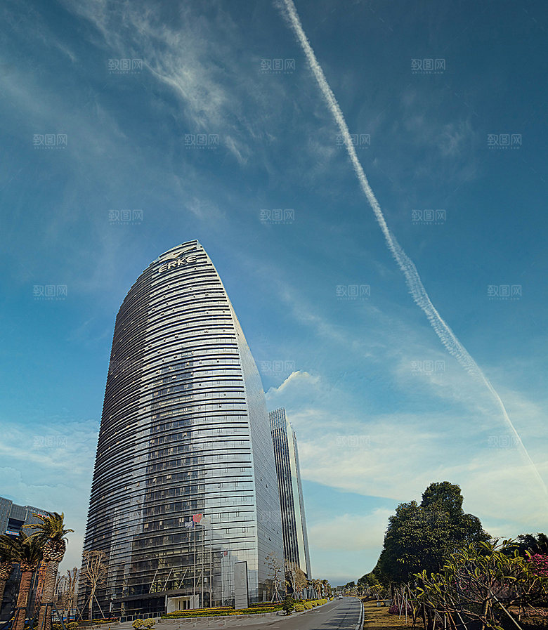 蓝色天气城市建筑楼宇