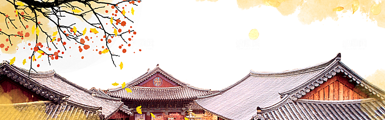 中国风水墨古风背景设计展板