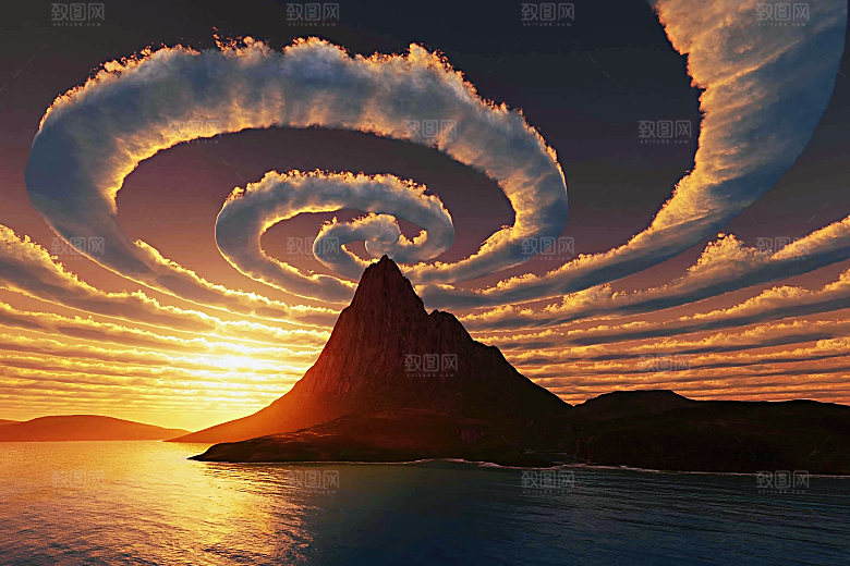 黄色天空落日火烧云