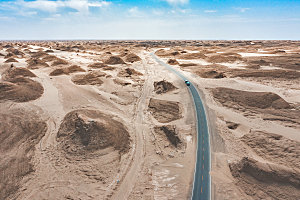 无人区沙漠风沙公路素材