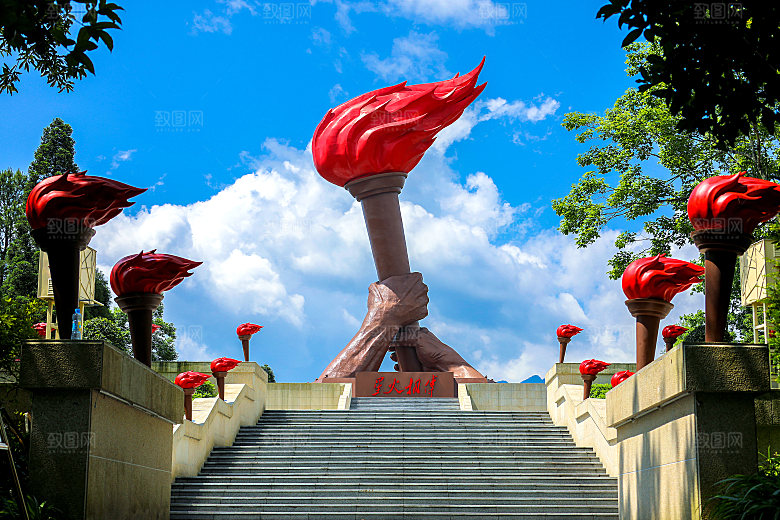 地标建筑火炬手公园绿化