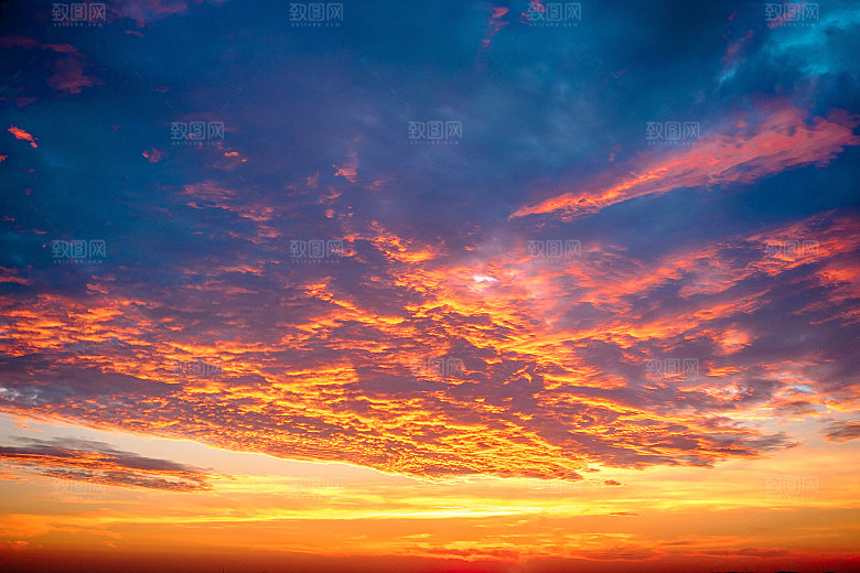 橘色火烧云天空云朵素材