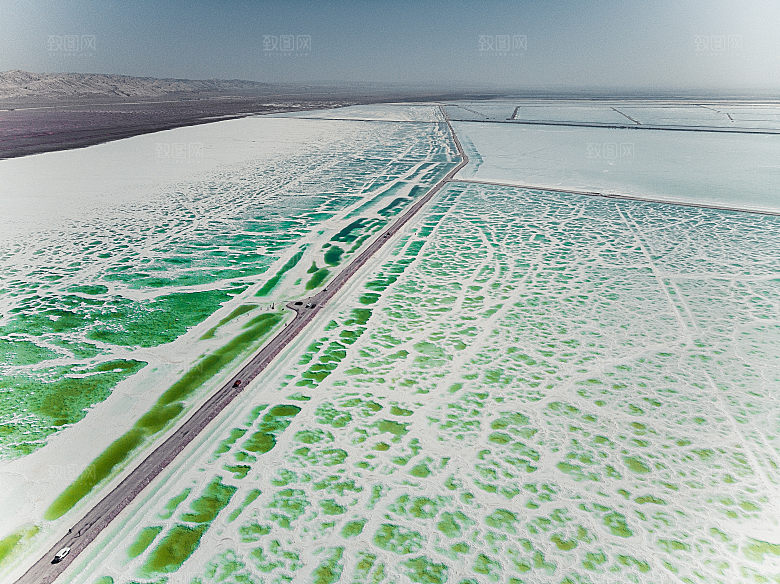 草原公路海景风雪道路